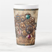 STEAMPUNK ANIMAL GEAR Latte Tasse (Vorderseite)