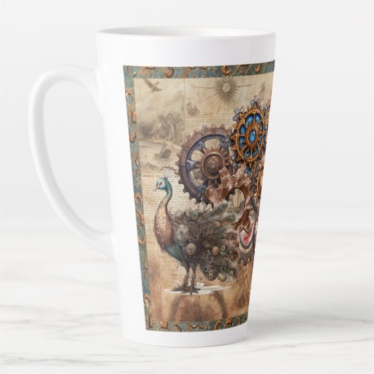 STEAMPUNK ANIMAL GEAR Latte Tasse (Links)