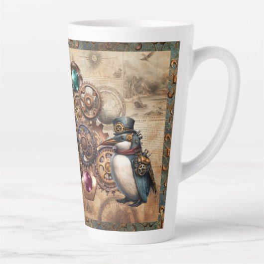 STEAMPUNK ANIMAL GEAR Latte Tasse (Rechts)