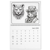 Steampunk Animals Coloring Calendar Kalender (Mär 2026)