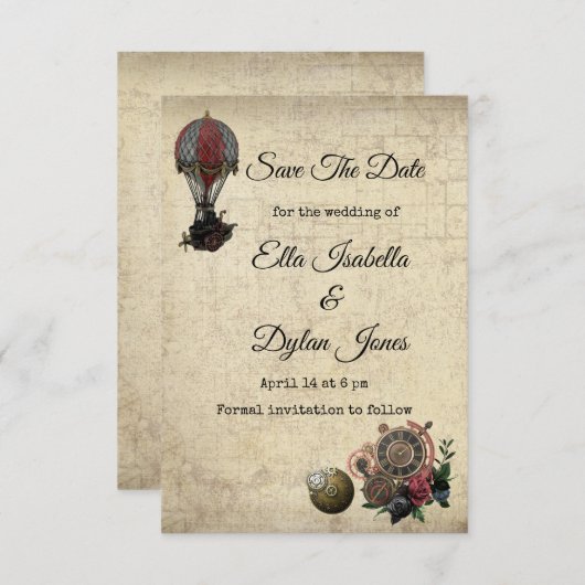 Steampunk Ankündigung Datum freihalten (Vorne/Hinten)