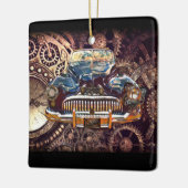 Steampunk Antique Buick Keramikornament (Links)
