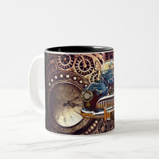 Steampunk Antiquitätenstich Tasse (Vorderseite Links)