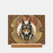 Steampunk Anubis Fox Portrait Acrylschild (Vorderseite)