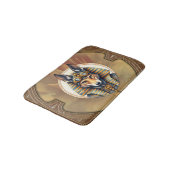 Steampunk Anubis Fox Portrait Badematte (Schrägansicht)