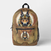 Steampunk Anubis Fox Portrait Bedruckter Rucksack (Vorderseite)