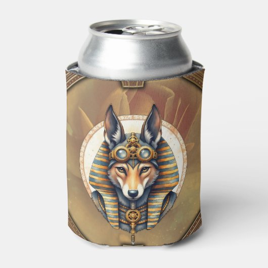 Steampunk Anubis Fox Portrait Dosenkühler (Kanne Vorderseite)