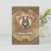 Steampunk Anubis Fox Portrait Einladung (Stehend Vorderseite)