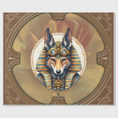 Steampunk Anubis Fox Portrait Geschenkpapier (Flach)