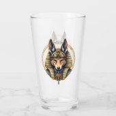 Steampunk Anubis Fox Portrait Glas (Rückseite)
