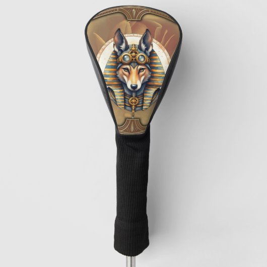 Steampunk Anubis Fox Portrait Golf Headcover (Vorderseite)