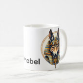 Steampunk Anubis Fox Portrait Kaffeetasse (VorderseiteRechts)