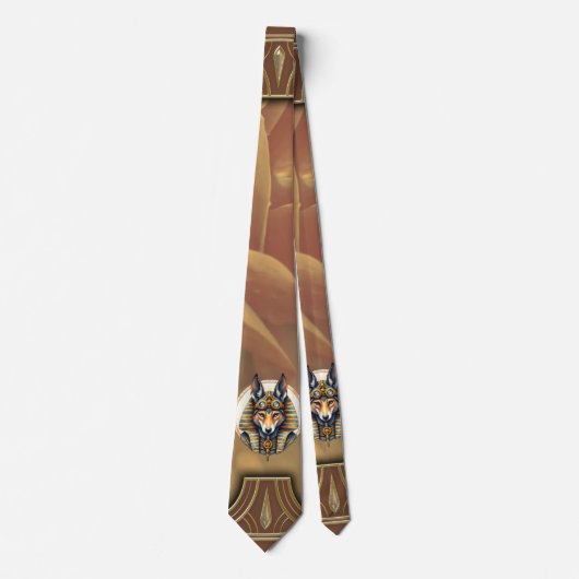 Steampunk Anubis Fox Portrait Krawatte (Vorderseite)
