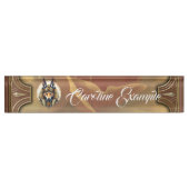 Steampunk Anubis Fox Portrait Namensplakette (Vorderseite)