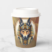 Steampunk Anubis Fox Portrait Pappbecher (Vorderseite)
