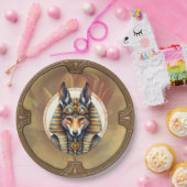 Steampunk Anubis Fox Portrait Pappteller (Party)