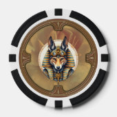 Steampunk Anubis Fox Portrait Pokerchips (Vorderseite)