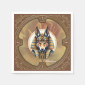 Steampunk Anubis Fox Portrait Serviette (Vorderseite)
