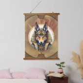 Steampunk Anubis Fox Portrait Wandteppich Mit Holzrahmen (Schlafzimmer)