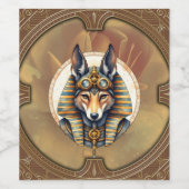 Steampunk Anubis Fox Portrait Weinetikett (Einzelnes Label)