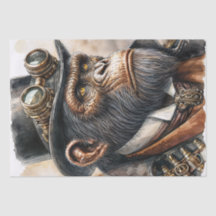 Steampunk Ape Watercolor Art