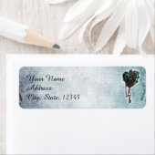 Steampunk Aquamarin Heart Wedding Label (Insitu)
