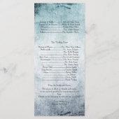 Steampunk Aquamarin Heart Wedding Program Programm (Rückseite)