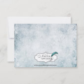 Steampunk Aquamarin Heart Wedding Save the Date (Rückseite)