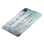 Steampunk Aquamarin Heart Wedding Save the Date Magnet (Linke Seite)