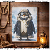 Steampunk Arctic Explorer Penguin FG3 Decoupage Seidenpapier