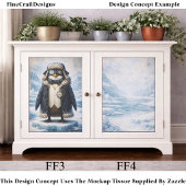 Steampunk Arctic Explorer Penguin FG3 Decoupage Seidenpapier