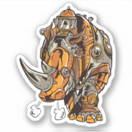 Steampunk Armor RHINO Mechanischer Geek Chic Aufkleber