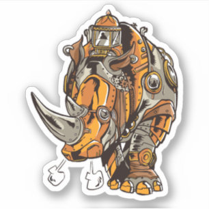 Steampunk Armor RHINO Mechanischer Geek Chic Aufkleber