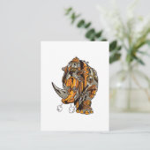 Steampunk Armor RHINO Mechanischer Geek Chic Postkarte (Stehend Vorderseite)