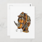 Steampunk Armor RHINO Mechanischer Geek Chic Postkarte (Vorne/Hinten)