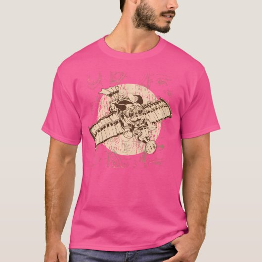 Steampunk Art Airplane Dog Mechanische Fantasie Sc T-Shirt (Vorderseite)