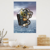 Steampunk-Art Dragon Storybook Poster (Küche)