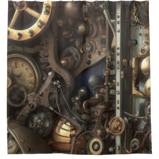 Steampunk Art Duschvorhang (Vorderseite)