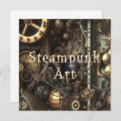 Steampunk Art Grußkarte Mitteilungskarte (Vorne/Hinten)