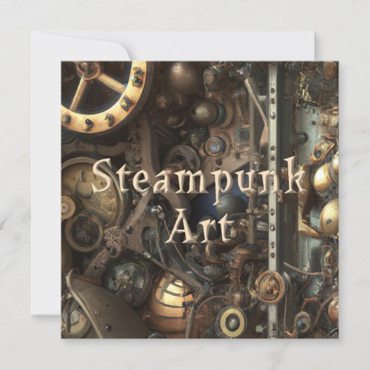 Steampunk Art Grußkarte Mitteilungskarte (Vorderseite)