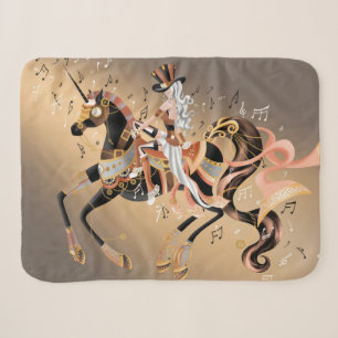 Steampunk Art Lady auf Mechanischem Pferd Sherpadecke