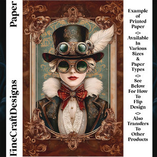Steampunk / Art Nouveau Frau CM8 Scrapbook Papier