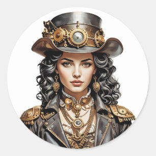 STEAMPUNK ART RUNDER AUFKLEBER