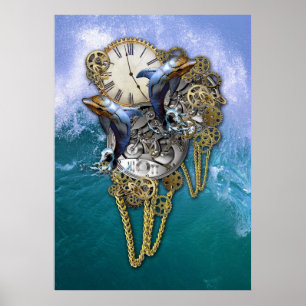 Steampunk-Art Time-Peace-Skulptur Poster