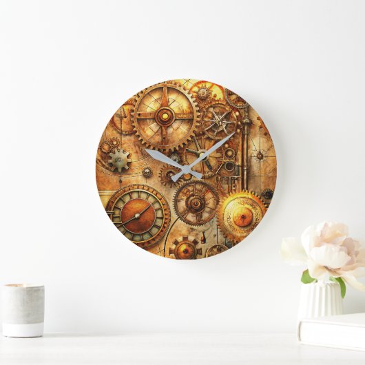 Steampunk Art Wall Clock Große Wanduhr (Zuhause)