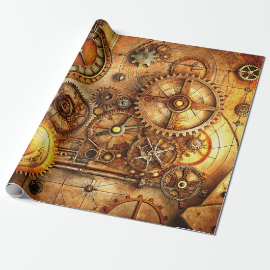 Steampunk Art Wrapping Paper Geschenkpapier (Ungerollt)