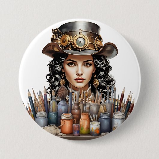 Steampunk Artist Button (Vorderseite)