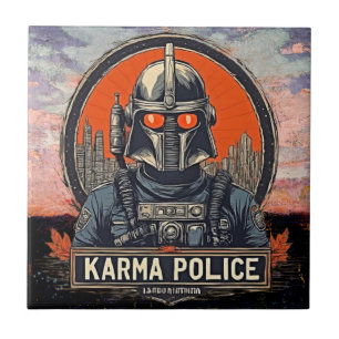 Steampunk Ästhetik - Retro Sci-Fi Karma Police Fliese