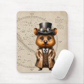 Steampunk-Astronom Quokka mit Sternenkarte Mousepad (Mit Mouse)