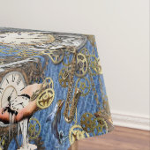 Steampunk auf Blue Denim Tablecloth Tischdecke (Beispiel)